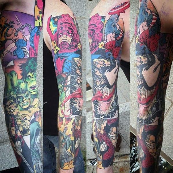 tatuagem Marvel colorida