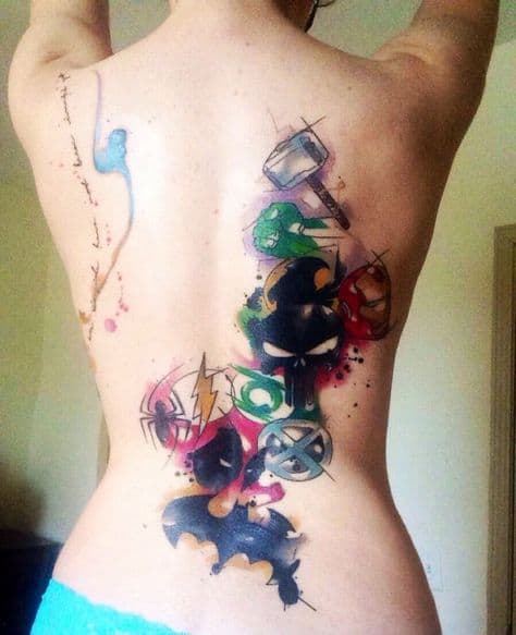 tatuagem Marvel costas ideias