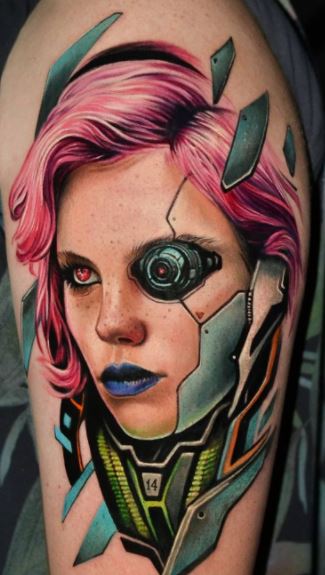 tatuagem cyberpunk gotica