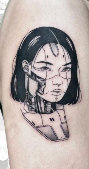 tatuagem cyberpunk pequena