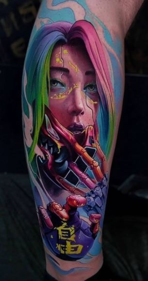 tatuagem cyberpunk pop