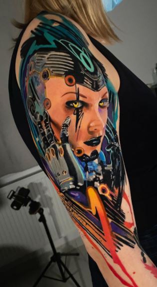 tatuagem cyberpunk punk