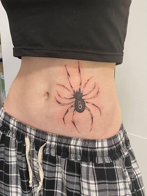 tatuagem de aranha com 8