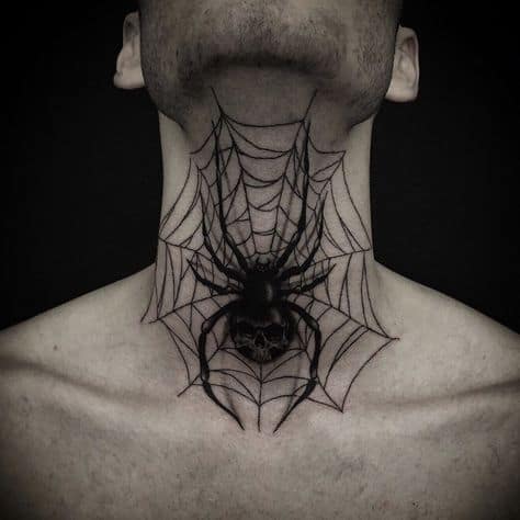 tatuagem de aranha com teia 1