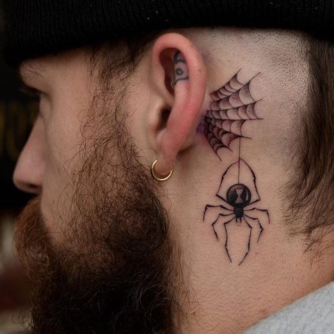 tatuagem de aranha linda com teia