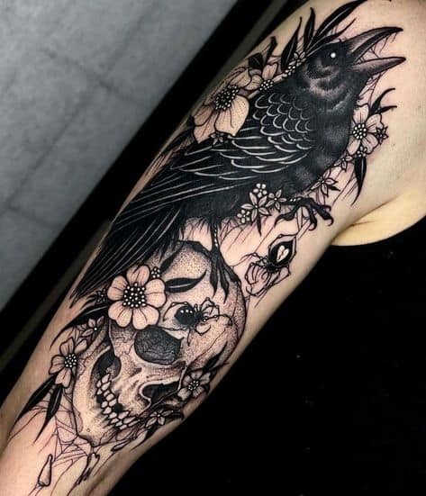 tatuagem de corvo braco ideias