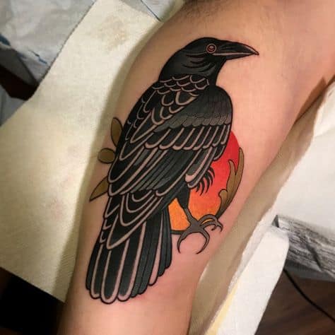 tatuagem de corvo color