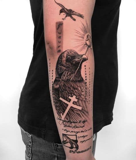 tatuagem de corvo conceitual