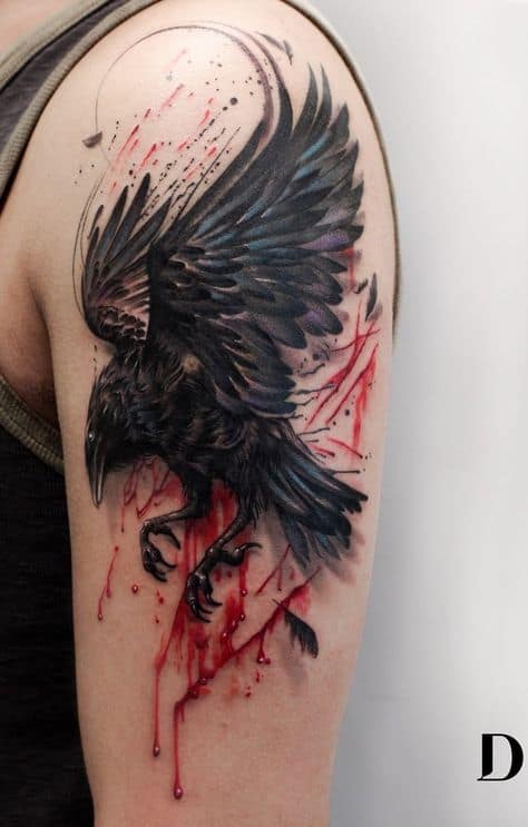 tatuagem de corvo masculina
