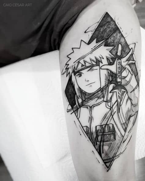 tatuagem do Minato no braco
