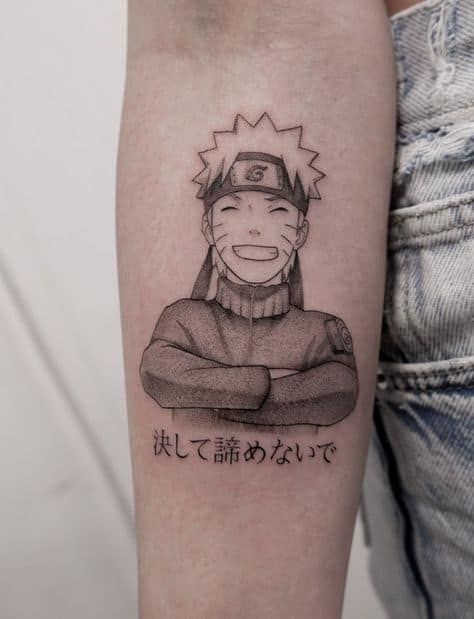 tatuagem do Naruto rindo