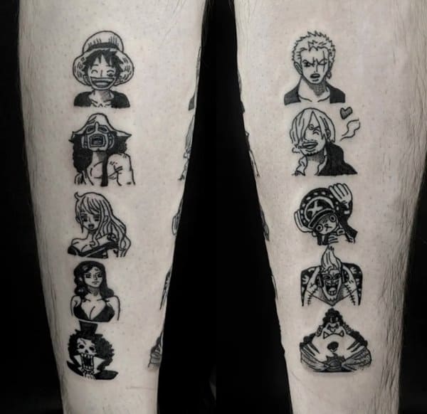 tatuagem one piece personagens