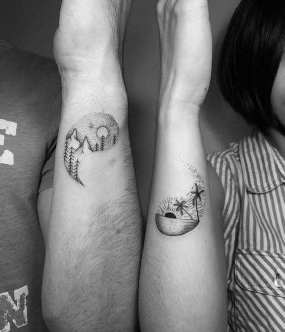 10 tattoo de casal pequena Pinterest