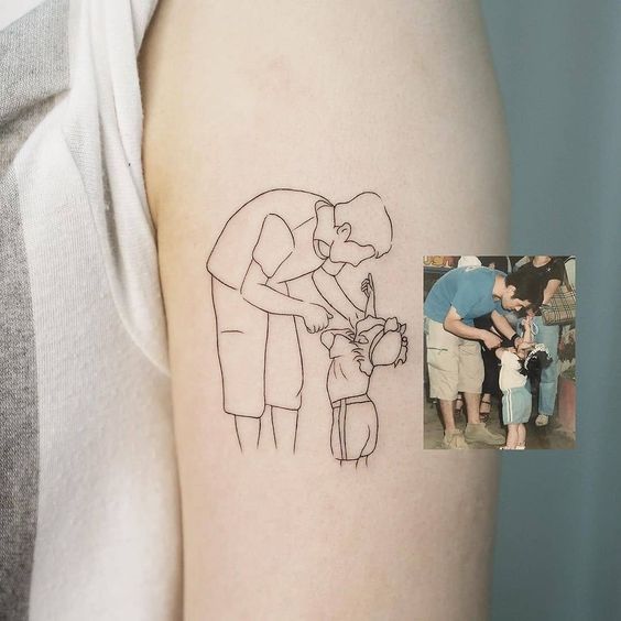 12 tatuagem delicada de foto pai e filha Pinterest