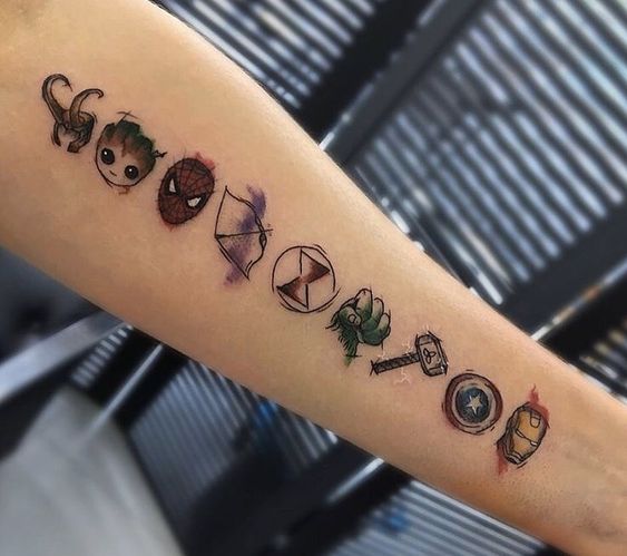 19 tatuagem Avengers no braco Pinterest