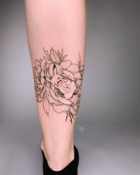 2 tatuagem Pokemon com flores Pinterest