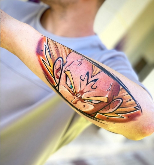 21 tatuagem Vegeta dragon ball @raul de la o tattoo