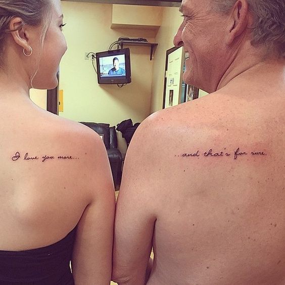 21 tatuagem pai e filha com frase em ingles Pinterest
