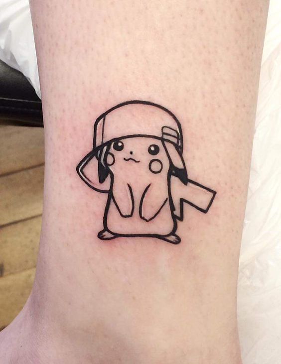 22 tatuagem minimalista Pikachu Pinterest