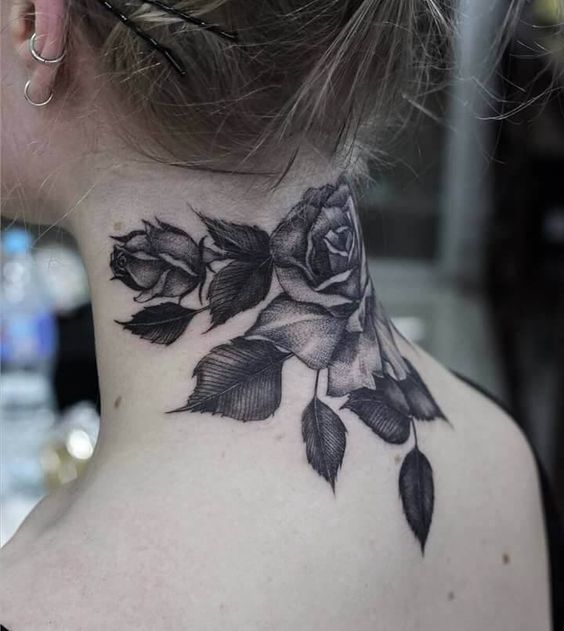 26 tattoo feminina grande no pescoco Pinterest