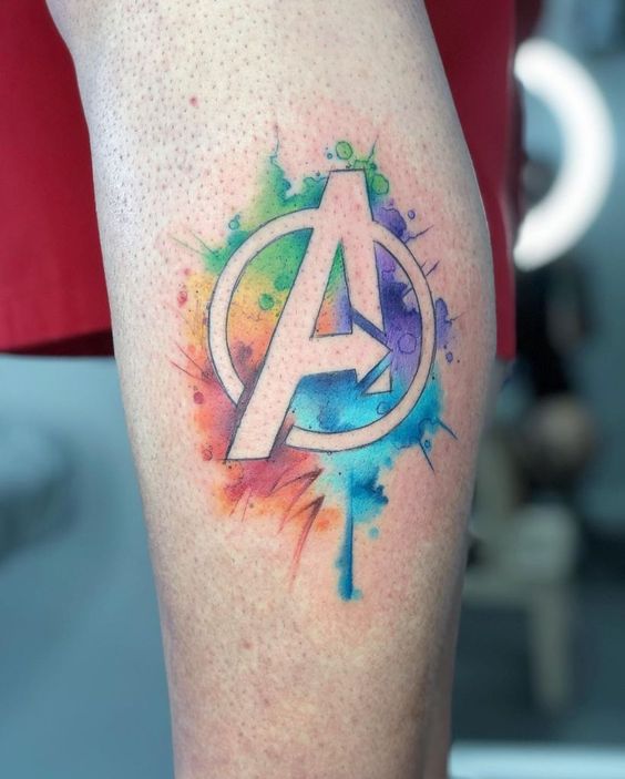 26 tatuagem Avengers estilo aquarela Pinterest