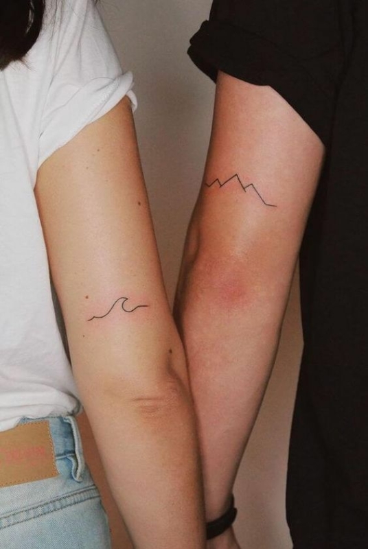3 tatuagem pequena de casal Pinterest