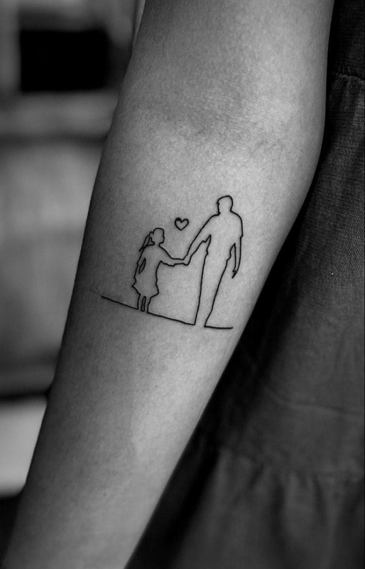 4 tattoo delicada de pai e filha Pinterest