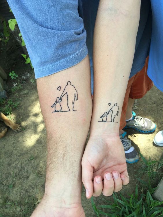 47 tatuagem no braco pai e filha juntos Pinterest