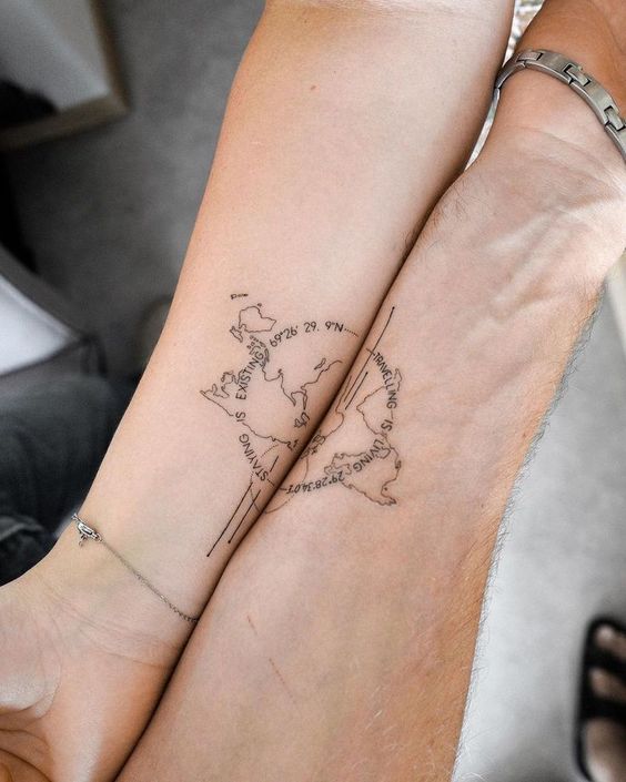 58 tatuagem criativa e com frase para casal Pinterest