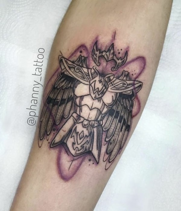 6 tatuagem armadura cavaleiros dos zodiacos @phanny tattoo
