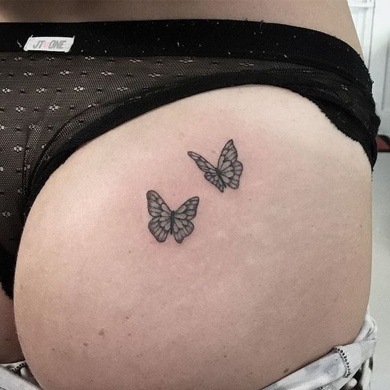 67 tattoo na bunda de borboletas Pinterest