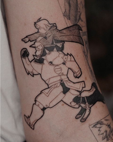 7 tatuagem Fullmetal Alchemist em preto e branco @vicky blackbunny