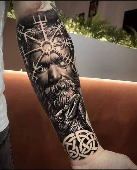 modelo de tatuagem de guerreiro viking