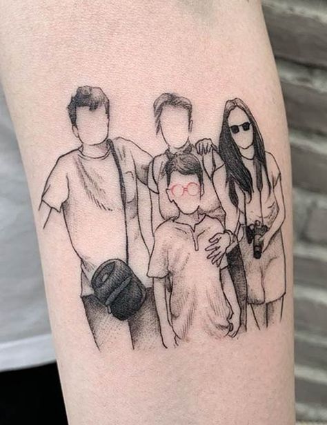 tatuagem familia 4 pessoas linda