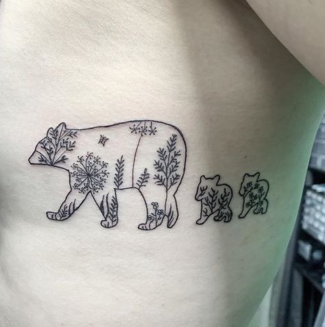 tatuagem familia feminina ursa