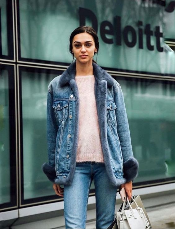 13 jaqueta jeans com pelos Pinterest