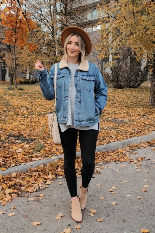 15 look com jaqueta jeans de pelinho Pinterest