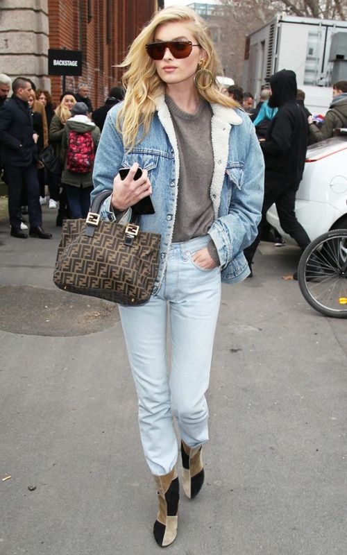19 look inverno com jaqueta jeans de pelinho Pinterest