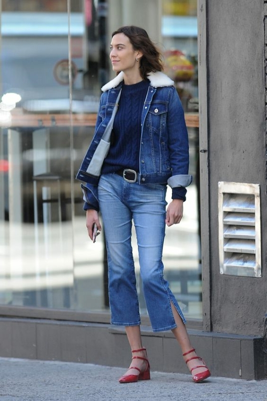 21 look com jaqueta jeans de pelinho na gola Pinterest