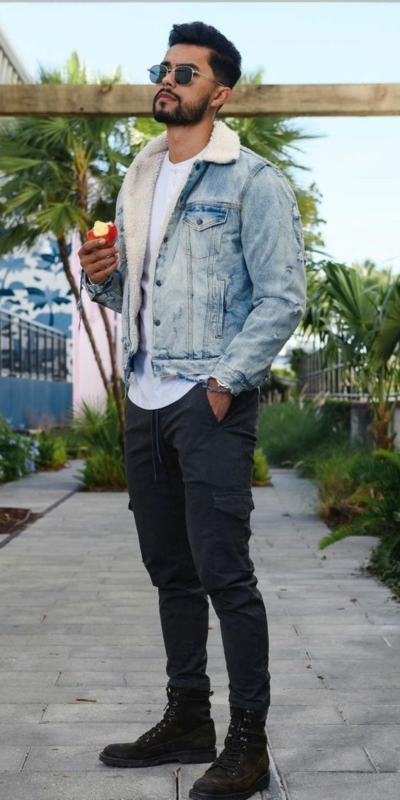 30 look masculino com jaqueta jeans masculina Pinterest