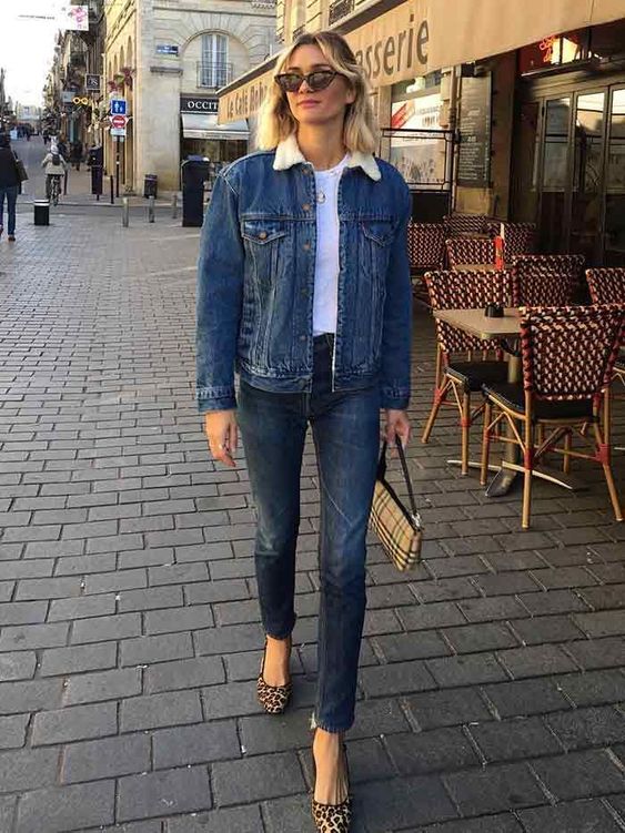 4 look com jaqueta jeans de pelinho Pinterest