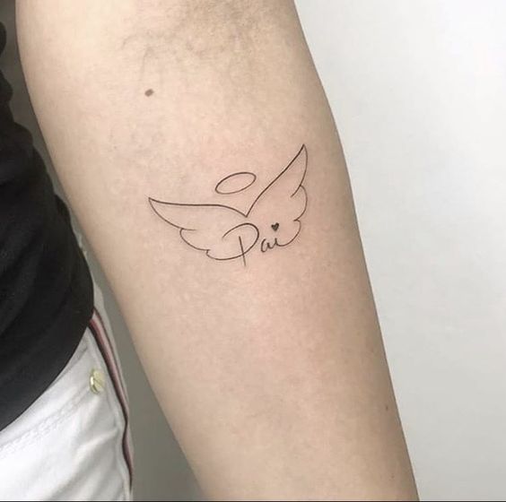 12 tatuagem luto com asas para pai Pinterest