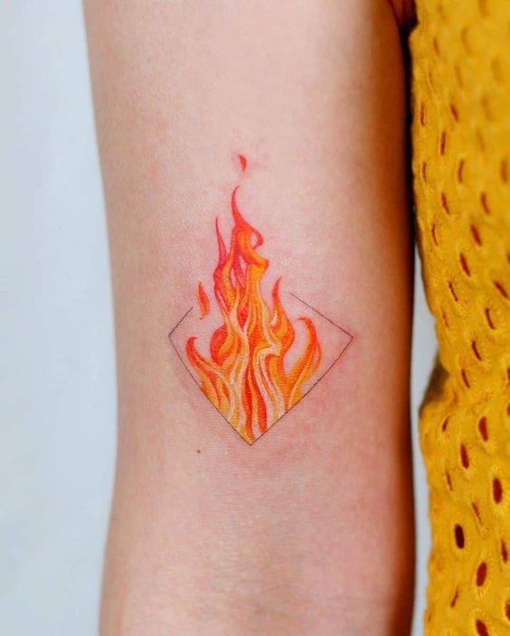 23 tattoo de chama no braco Saved Tattoo