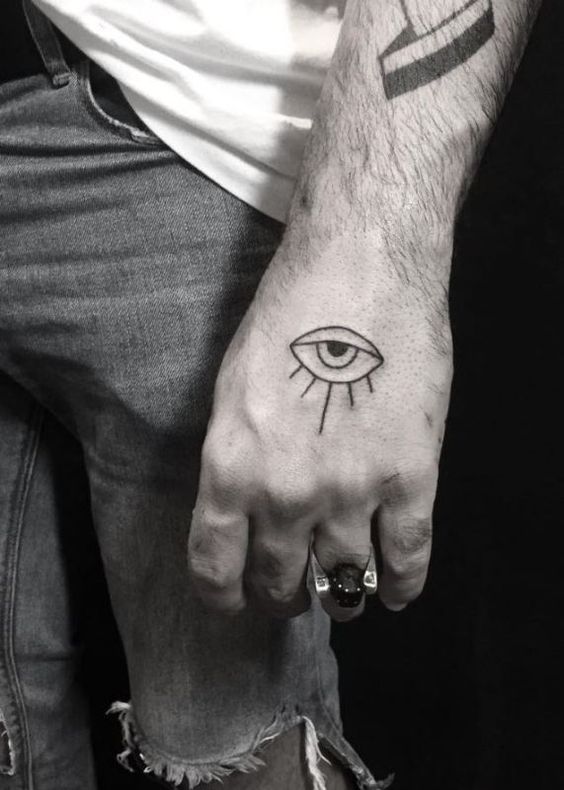 48 tattoo masculina na mao olho grego Pinterest
