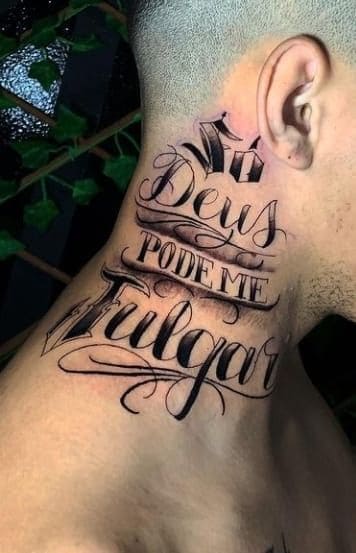 48 tatuagem no pescoco So Deus pode me julgar Pinterest