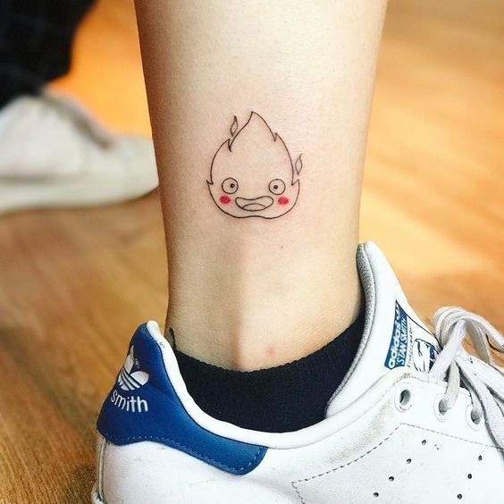 55 tattoo de foguinho fofo na perna Pinterest