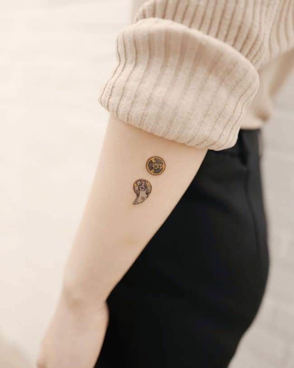 55 tatuagem ponto e virgula criativa no braco Pinterest