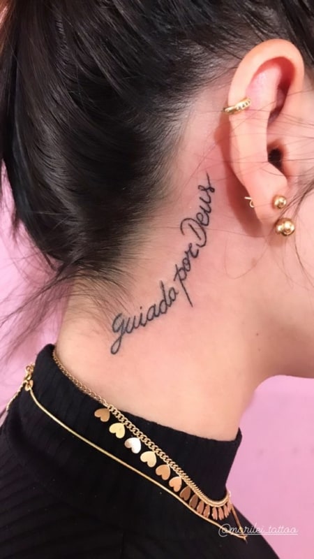 68 tatuagem no pescoco Guiada por Deus Pinterest