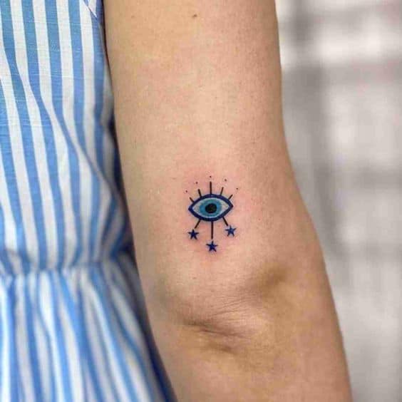 9 tatuagem feminina de olho grego no braco Pinterest