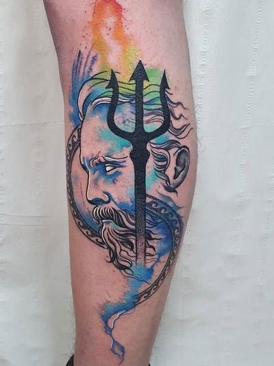 Tatuagem Poseidon colorida 1